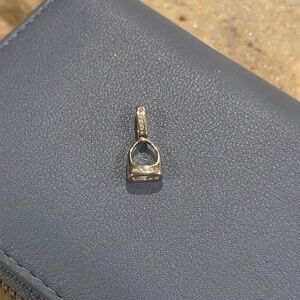 Kelly Herd English Silver and CZ Stirrup Necklace Pendant Charm